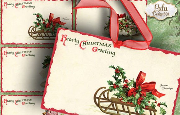 Printable Christmas Cards [8 Cards] Graphic Crafts By luludesignart