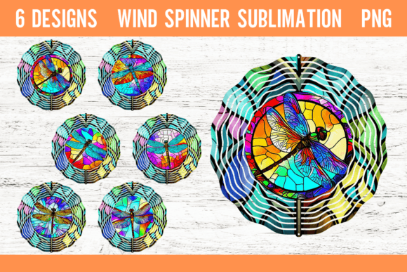 Stained Glass Dragonfly Wind Spinner Sub Graphic Crafts By Babydell Art