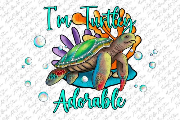 Turtle Sublimation, Kids Png, Turtley Gráfico Modelos de Impressão Por MintyCoffeeArtStore