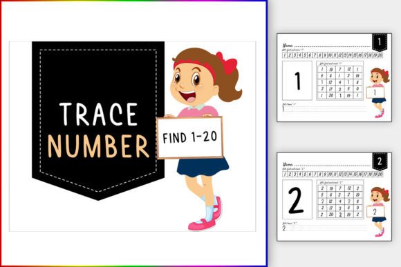 1-20 Number Trace & Find Worksheets Graphic PreK By TheStudyKits