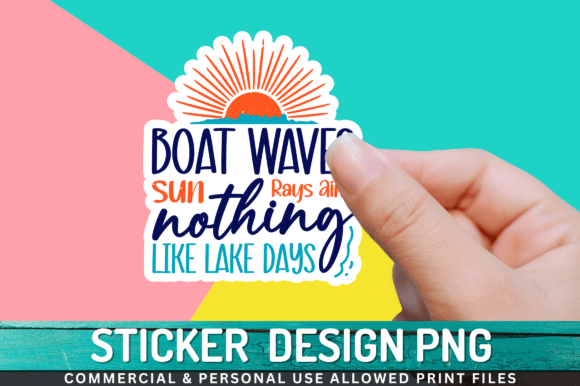 Boat Waves Sun Rays Sticker Graphic Crafts By Regulrcrative