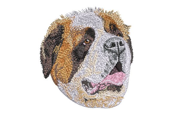 St. Bernard Dogs Embroidery Design By K&K Embroidery and Gifts