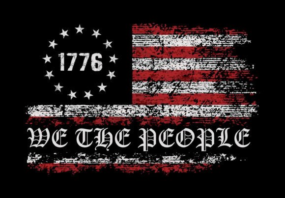 We the People Patriotic Flag Design Graphic T-shirt Designs By teestore