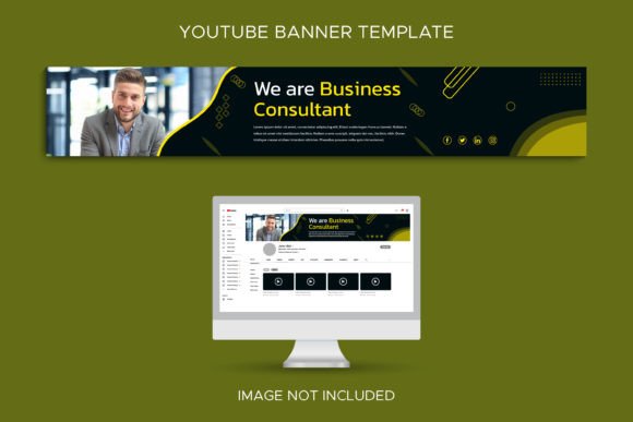 Business YouTube Channel Profile Banner Graphic Social Media Templates By Ju Design