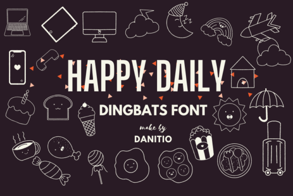 Happy Daily Dingbats Font By danita.kukkai