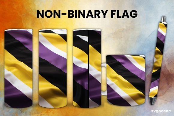 LGBT Non-binary Flag Bundle Gráfico Artesanato Por SvgOcean