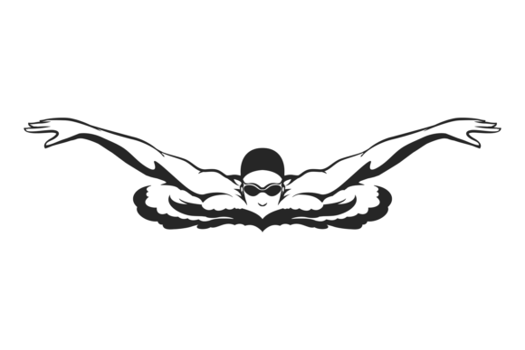 Swimming Man Icon. Professional Swimmer Graphic Illustrations By vectortatu