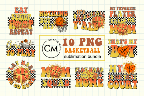 Basketball PNG Sublimation Bundle Gráfico Artesanato Por Creative magic