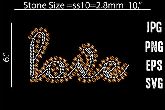 Love Rhinestone Template Design Gráfico Manualidades Por Vector Art