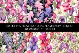 Sweet Pea Flowers Seamless Patterns Graphic Patterns By Digital Paper Packs 1
