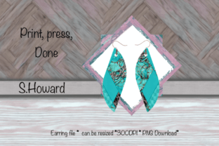Tealish Pattern Sublimation Earrings PNG Graphic AI Graphics By Ruthlesskrooz 1