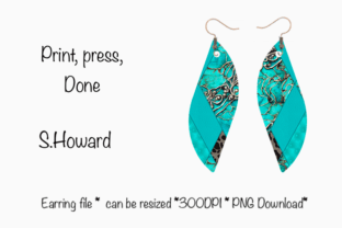 Tealish Pattern Sublimation Earrings PNG Graphic AI Graphics By Ruthlesskrooz 4