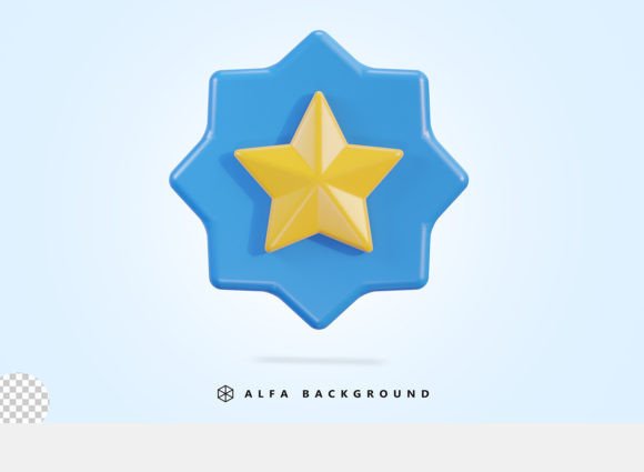 3d Vector Star Icon on Transparent Bg Gráfico Iconos Por crop3dbusiness
