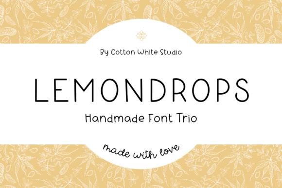 Lemondrops Trio Fontes Script Fonte Por Cotton White Studio
