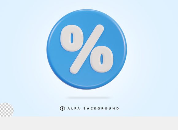Vector 3d Percent Icon Illustration Graphic Icons By crop3dbusiness