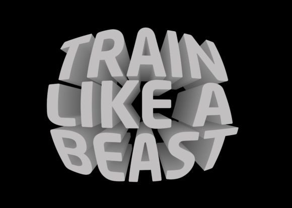 3D Gym Quote - Train Like a Beast Graphic Crafts By Arief Sapta Adjie