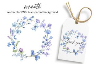Blue Flowers Watercolor PNG Clipart. Graphic Illustrations By Larisa Maslova 2