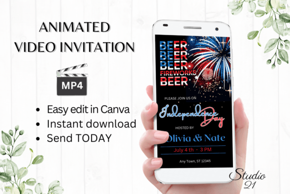 Independence Day Party Invite (July 4th) Graphic Social Media Templates By Studio21