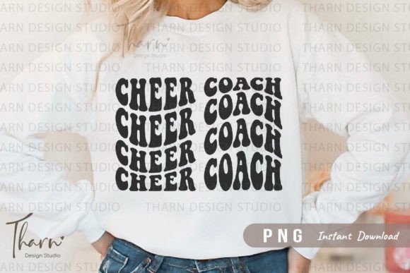 Retro Cheer Coach PNG Groovy Sublimation Graphic T-shirt Designs By DSIGNS