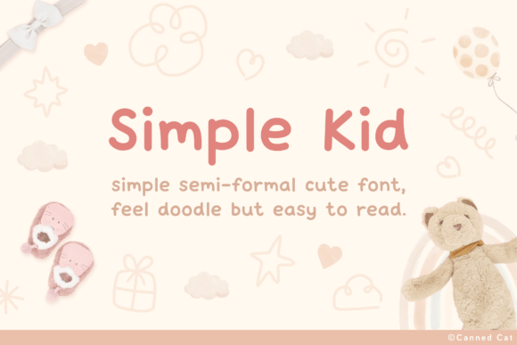 Simple Kid Script & Handwritten Font By Canned Cat