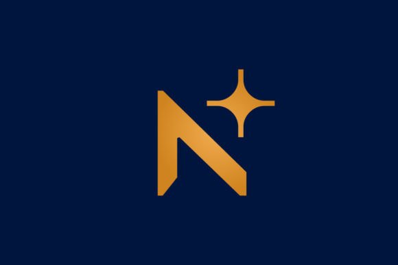 The Letter N with a Star Symbol Gráfico Logos Por Gus Grafis