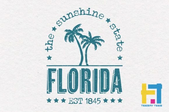 Vintage Summer Florida Sunshine State Graphic Crafts By TEEBAY TEES