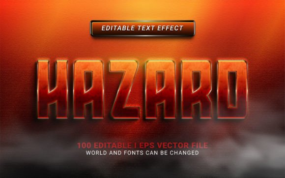 Hazard Text Effect Gráfico Complementos Creativos Por SugarV_Creative