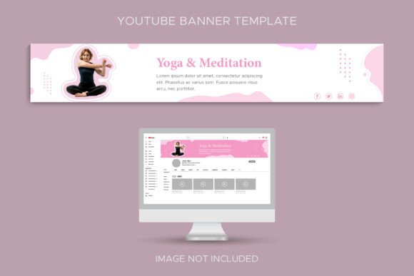 Meditation YouTube Channel Banner Graphic Social Media Templates By Ju Design