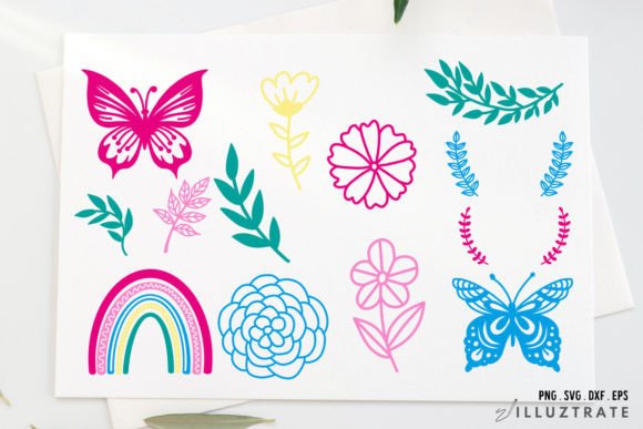Rainbow SVG Cut File | Butterfly SVG Graphic Crafts By illuztrate
