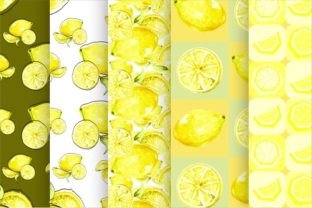 Watercolor Lemon Fruit Pattern Afbeelding Papieren Patronen Door Ljuko 2