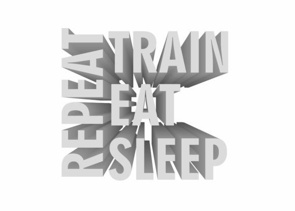 3D Gym Quote - Train, Eat, Sleep, Repeat Graphic Crafts By Arief Sapta Adjie