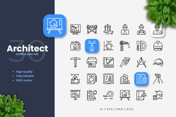 Architect Icons Grafik Symbole Von upnowgraphic