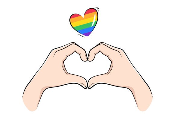 LGBT Finger Heart, Love Hand Illustration Illustrations Imprimables Par Cmeree