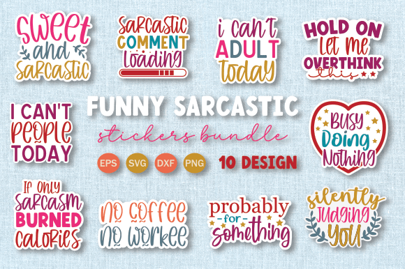 Sarcastic Stickers Bundle Graphic Crafts By happy svg club