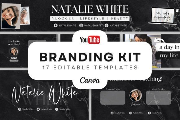 YouTube Branding Kit Editable in Canva Grafik Social Media-Vorlagen Von OniriqveDesigns