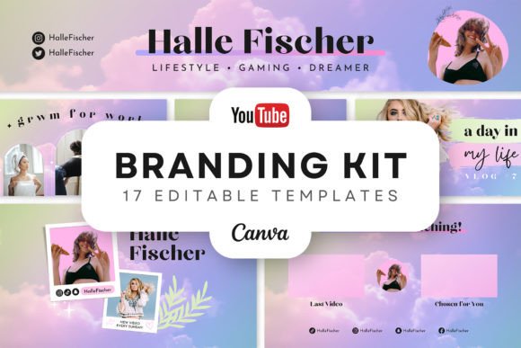 YouTube Branding Kit Editable in Canva Graphic Social Media Templates By OniriqveDesigns