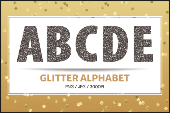 Anthracite Glitter Letters Graphic AI Graphics By notmia