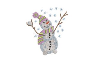 Happy Snowman Inverno Design de Bordado Por EmbArt 1