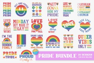 LGBTQ Pride SVG Bundle Gay Pride Awarene Graphic T-shirt Designs By Atelier Design 1