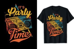 Retro 80s 90s Tshirt Design Party Time Illustration Designs de T-shirts Par shihabmazlish87 1