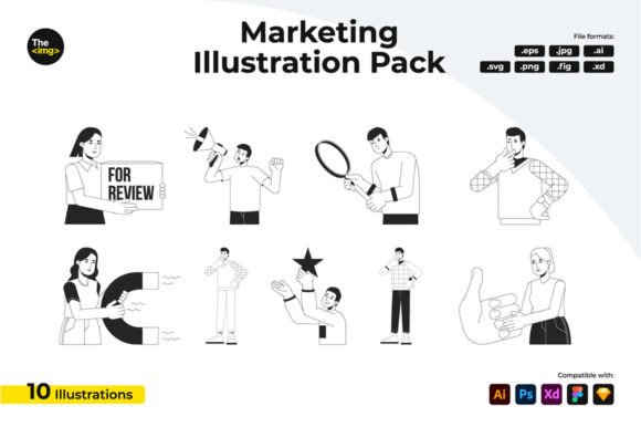 Marketing Agency Grafik Druckbare Illustrationen Von TheImg