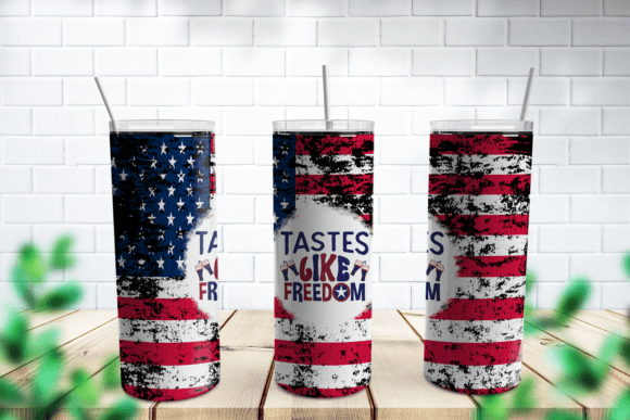 Tastes Like Freedom July 4th Tumbler Graphic Print Templates By b5creations