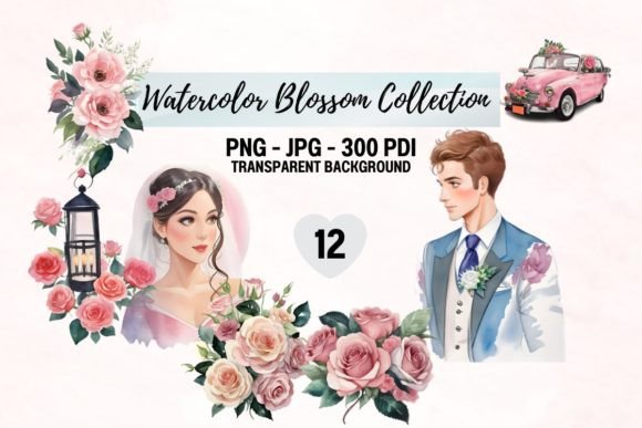 Watercolor Blossom Collection No.1 Graphic Crafts By Pimkunnicha