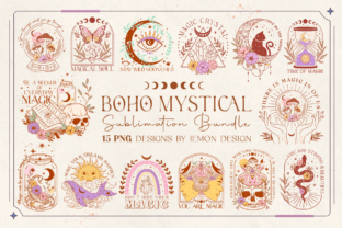 Boho Mystical PNG Sublimation Bundle Graphic Crafts By Lemon.design 1