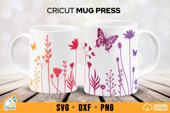 Cricut Mug Press Flowers SVG, Wildflower Graphic Print Templates By VeczSvgHouse