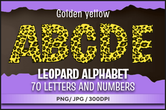 Golden Yellow Leopard Alphabet Graphic Crafts By fromporto