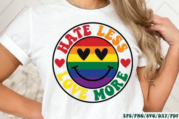 Hate Less Love More Retro SVG Gráfico Manualidades Por Designer302