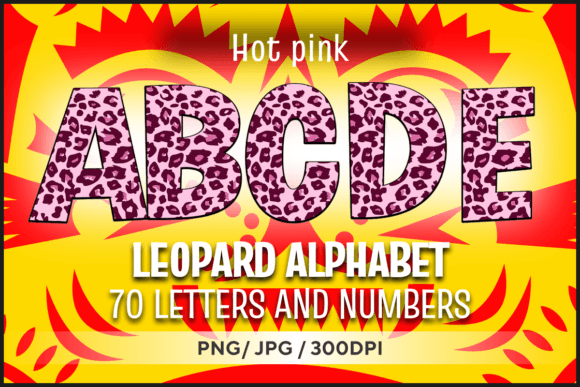 Hot Pink Leopard Letters Graphic Crafts By fromporto