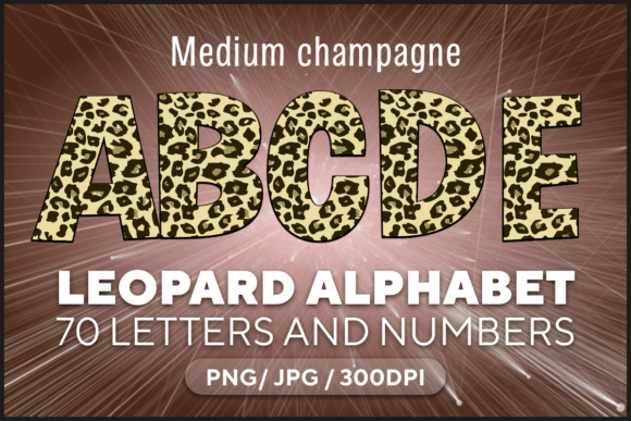 Medium Champagne Leopard Letters Gráfico Manualidades Por fromporto