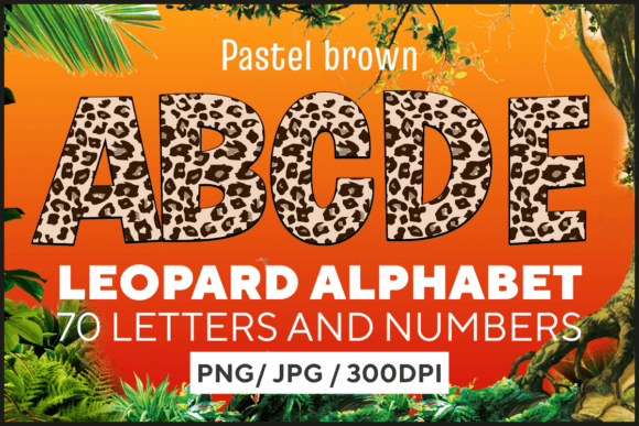Pastel Brown Leopard Letters Graphic Illustrations By fromporto